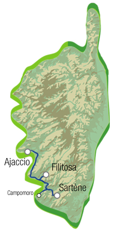 Itinéraire Ajaccio - Sartène itineraire